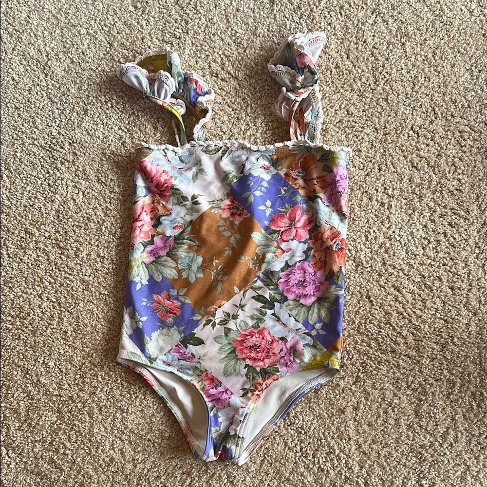 Zimmermann Girls Multicolor Floral Swimsuit